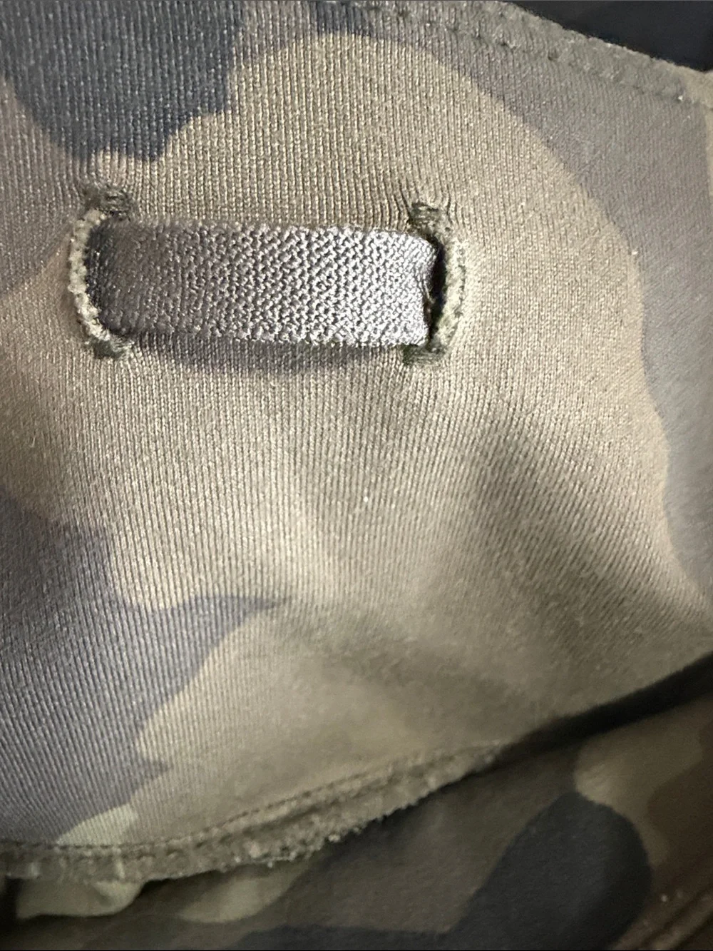 Athleta Olive Green Camo Leggings with Black Panels